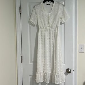 Textured White Dress